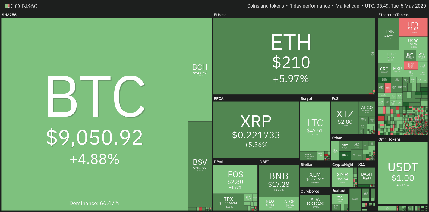 Crypto market daily price chart